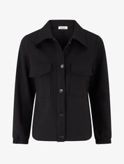 Veste unie à poignets élastiqués - Noir - 1