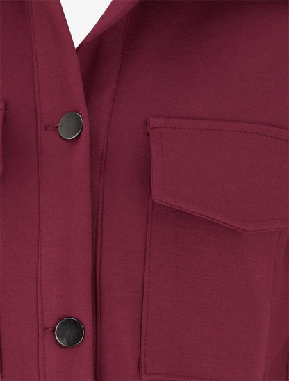 Veste unie à poignets élastiqués - Lie de vin - 3