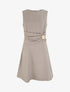Robe sans manches à empiècement bijou - Taupe - 1