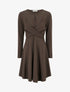 Robe patineuse à taille effet croisé - Marron - 1