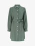 Robe chemise droite à manches longues - Kaki - 1