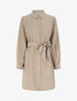Robe chemise droite à manches longues - Beige - 1