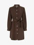 Robe chemise droite à manches longues - Marron - 1