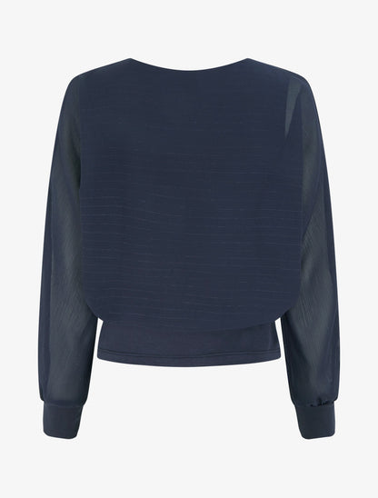 Top à manches style chauve-souris et détail irisé - Marine - 2