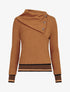Pull fin côtelé à col stylisé - Camel - 1