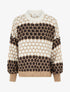 Pull en mohair mélangé à motif ronds - Marron/écru - 1