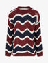 Pull en mohair mélangé à motif rayures courbées - Marine/bordeaux - 1