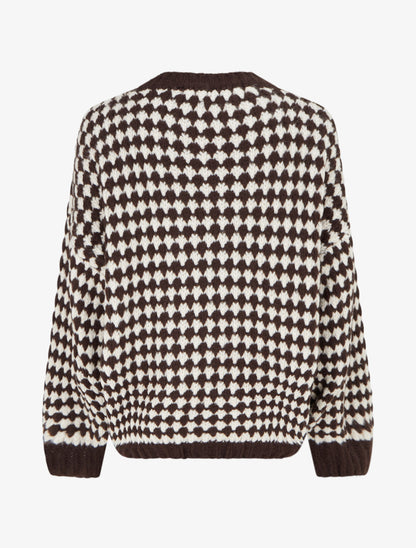 Pull ample en mohair mélangé à motif style écaille - Marron - 2
