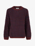 Pull ample en mohair mélangé à motif style écaille - Lie de vin - 1