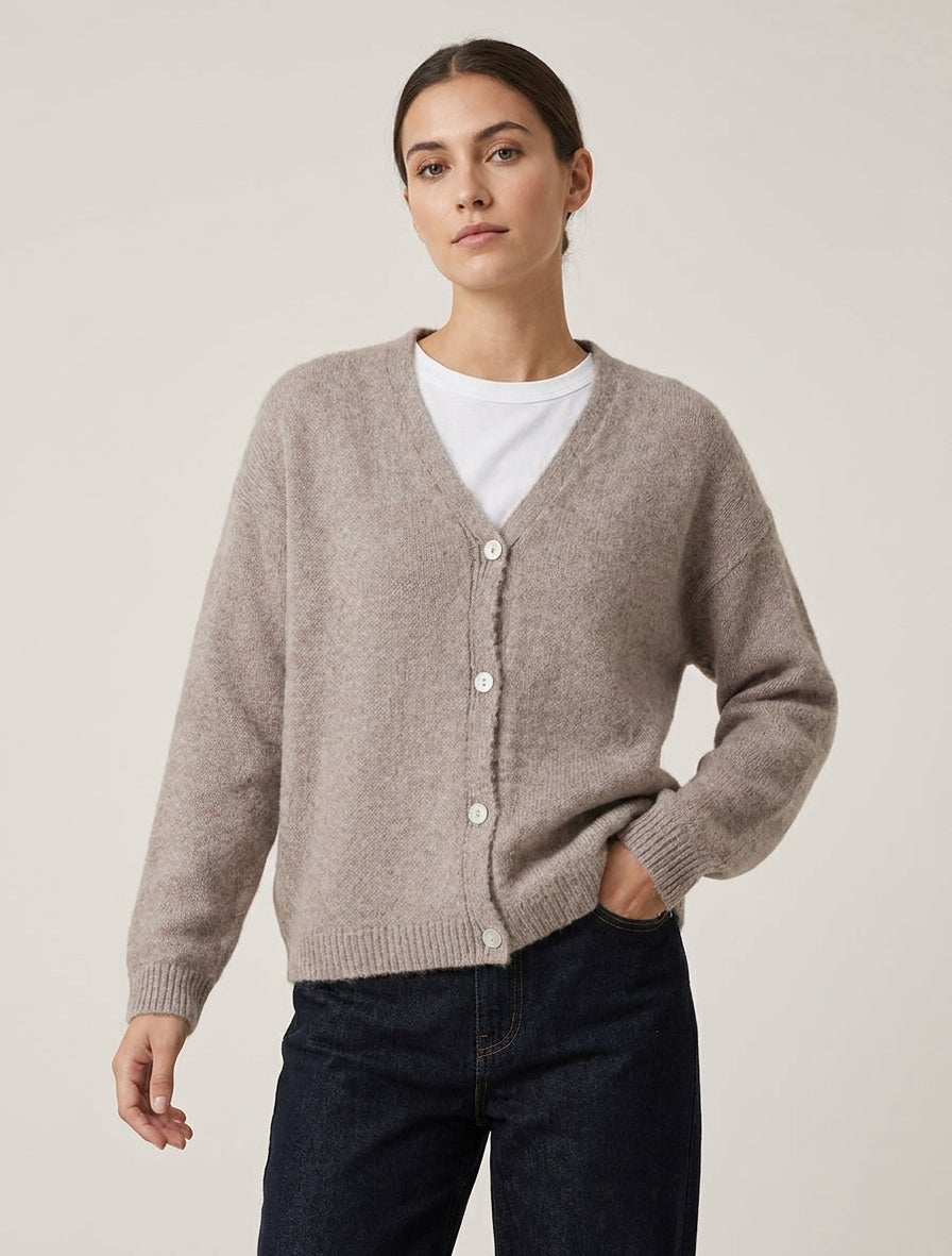 Ruime mohair trui met V-hals - Mol