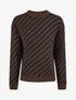 Pull mohair à rayures diagonales - Marron - 1