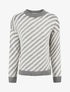 Pull mohair à rayures diagonales - Gris - 1