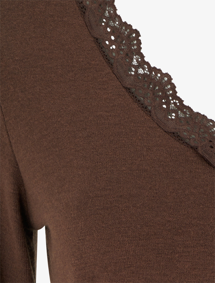 Robe droite bicolore - Marron - 3