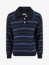 Pull en maille rayé - Marine - 1