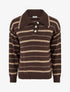 Pull en maille rayé - Marron - 1