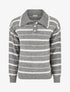 Pull en maille rayé - Gris - 1