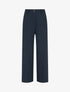 Pantalon rayé à taille élastiquée - Marine - 1