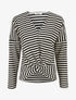 Pull dolman rayé et torsadé - Noir - 5