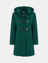 Duffle-coat droit à capuche - Vert foncé - 1