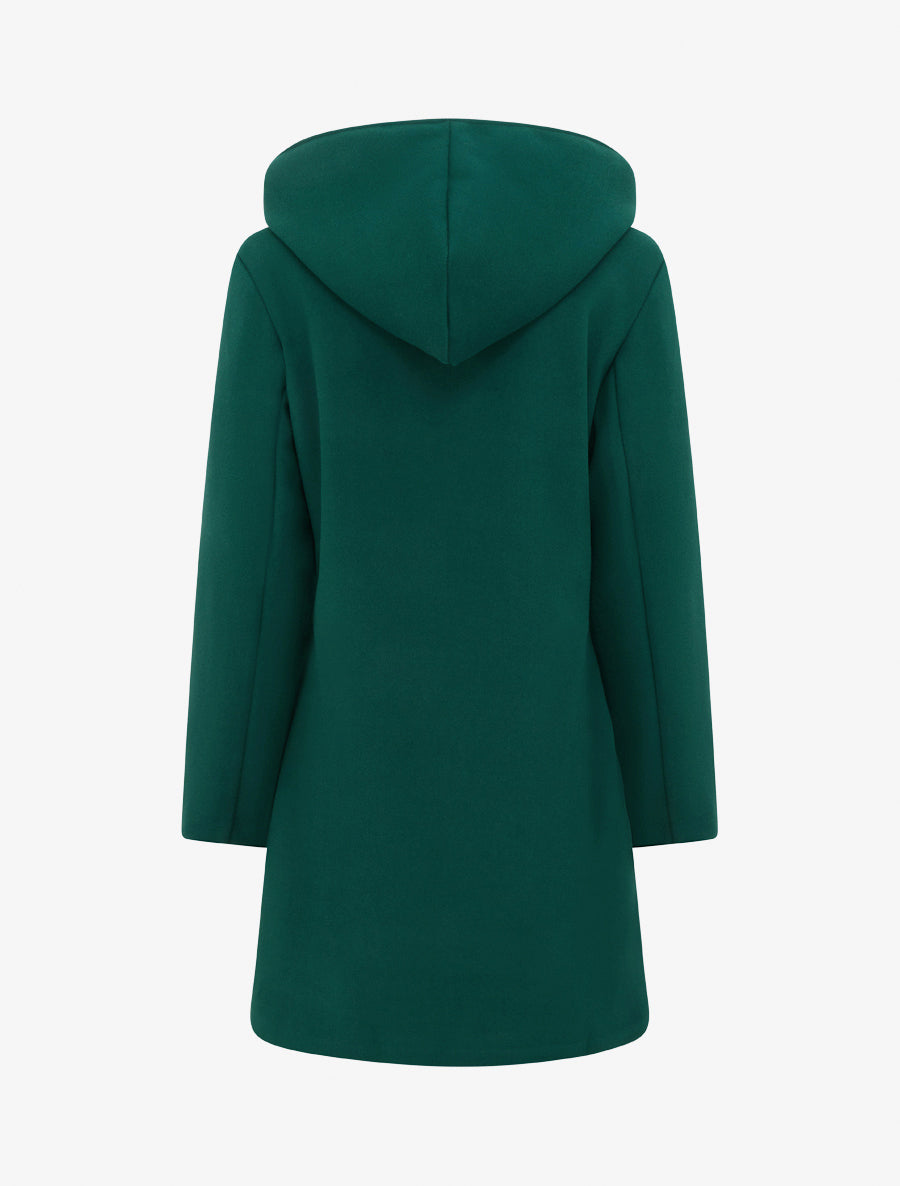 Duffle-coat droit à capuche - Vert foncé - 2