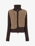 Gilet bicolore zippé à manches longues et col montant - Camel/marron - 1