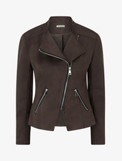 Perfecto-stijl jack in suèdine - Bruin