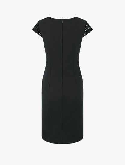 Robe portefeuille à buste dentelle - Noir - 2
