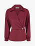 Blouse satinée à taille élastiquée - Bordeaux - 1