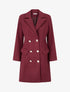 Manteau droit croisé en laine mélangé - Bordeaux - 1