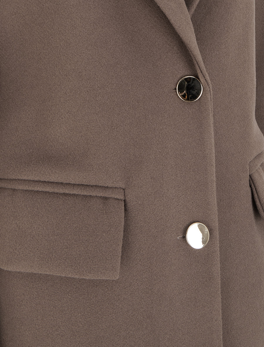 Manteau long droit classique - Taupe foncé - 3