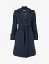 Manteau droit uni ceinturé - Marine - 1