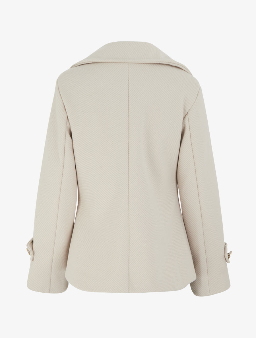 Caban droit en laine mélangée - Beige - 2