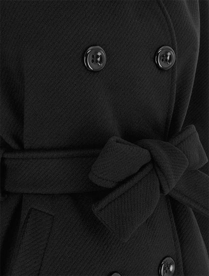 Manteau long à col montant - Noir - 3