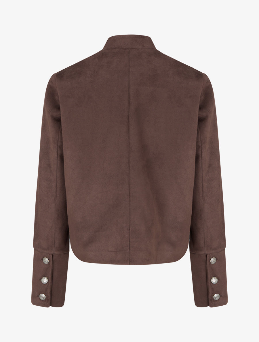 Veste suédine style officier - Marron - 2