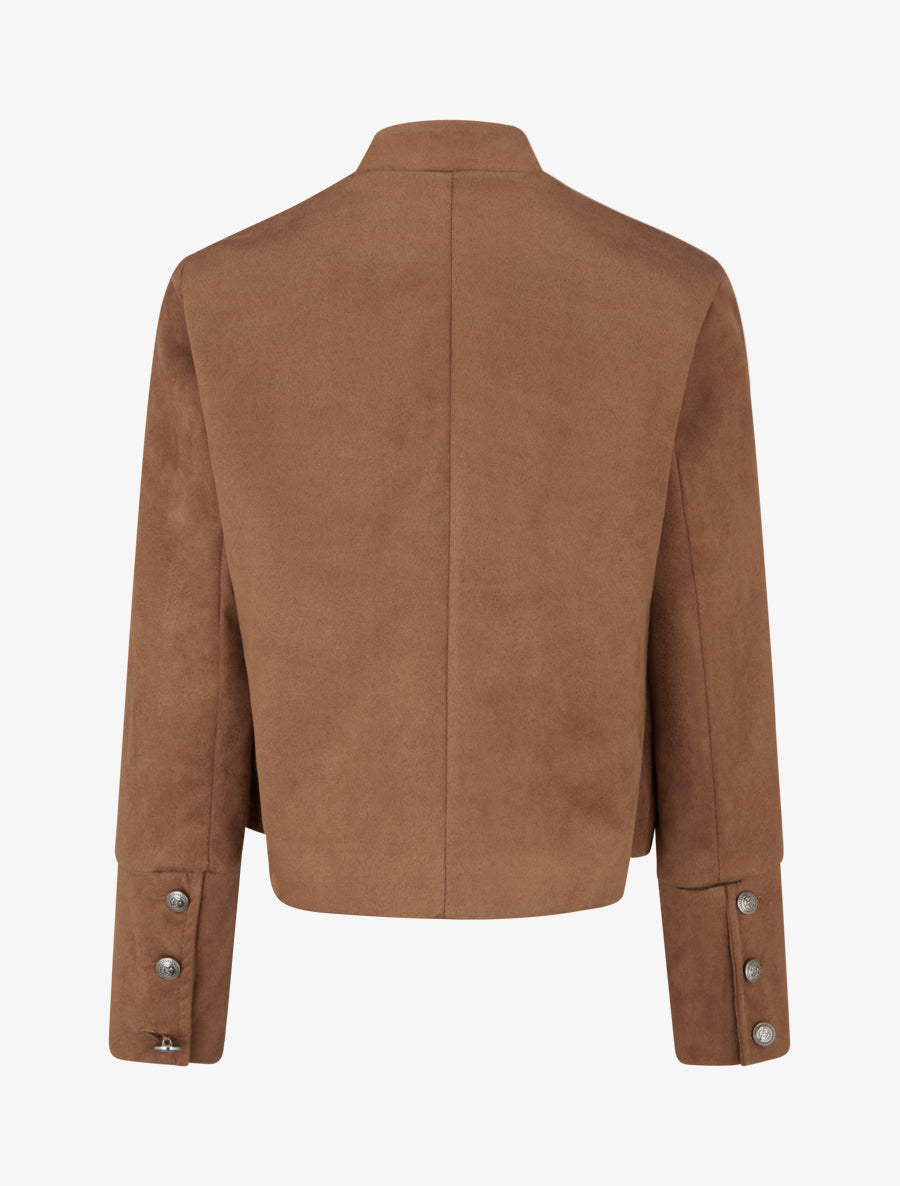 Veste suédine style officier - Camel - 2