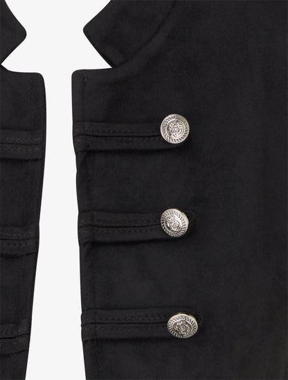 Veste suédine style officier - Noir - 3