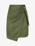 Jupe en suédine style portefeuille - Kaki - 5