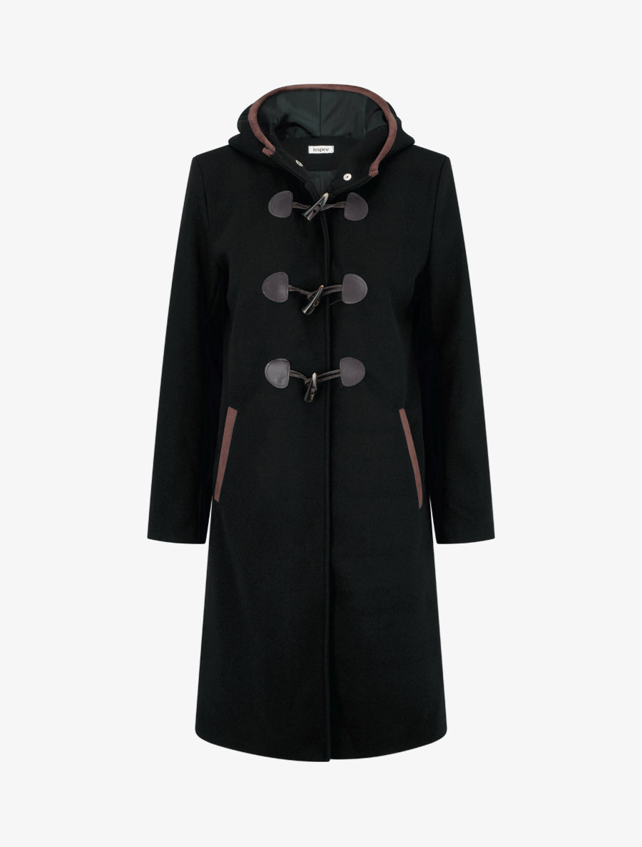 Duffle-coat à attaches contrastantes - Noir - 1