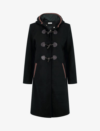 Duffle-coat à attaches contrastantes - Noir - 1