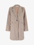 Manteau boutonné imprimé chevron - Camel - 1