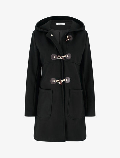 Duffle-coat droit long - Noir - 1