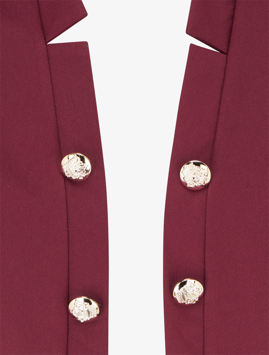 Veste droite ouverte style officier - Lie de vin - 3