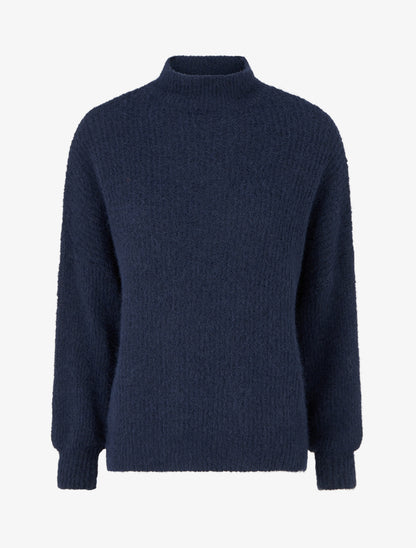 Pull en maille duveteux - Marine - 1