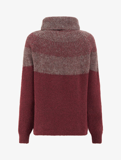 Pull en maille à col roulé - Bordeaux - 2