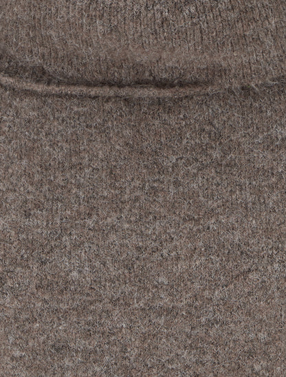 Pull en laine mélangée à col roulé - Marron - 3