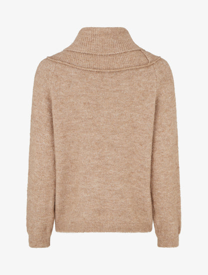 Pull en laine mélangée à col roulé - Beige - 2