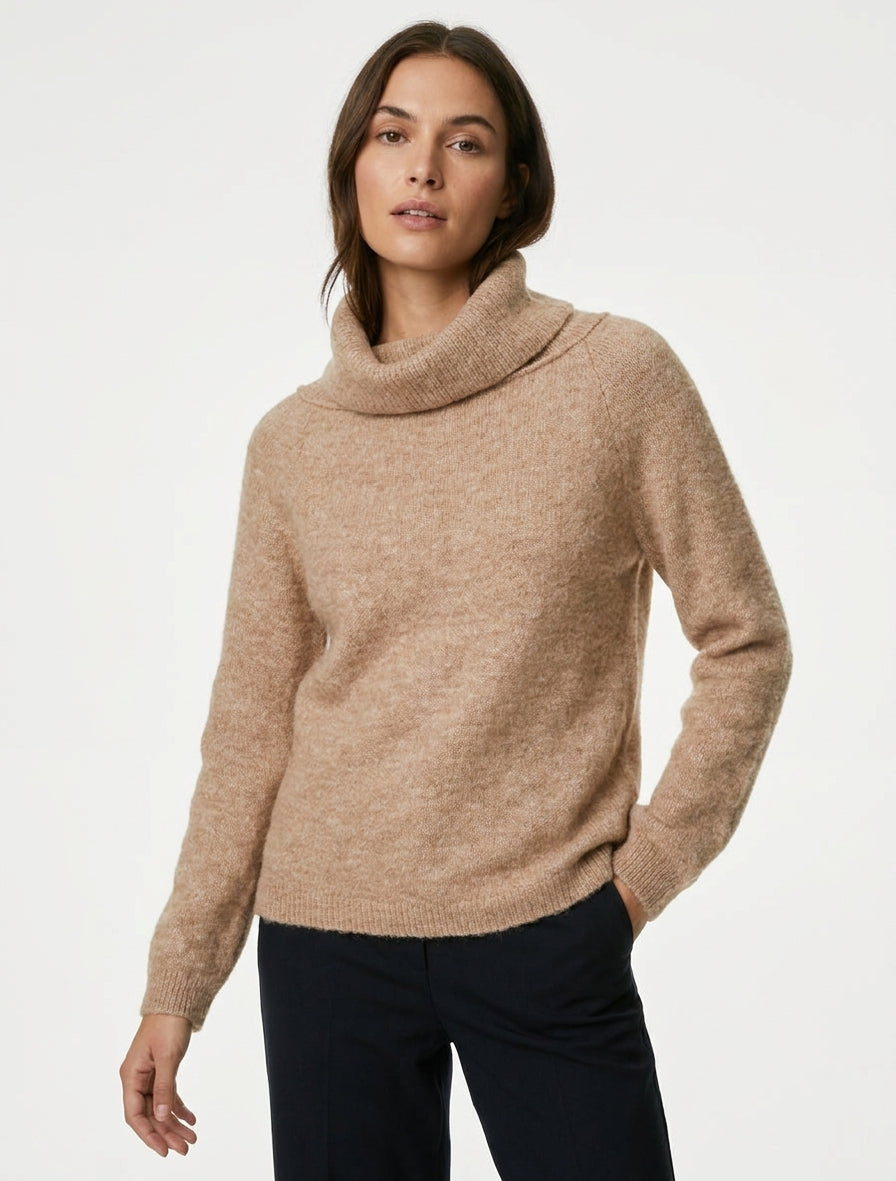 Coltrui van gemengde wol - Beige