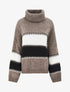 Pull rayé à col roulé - Taupe - 1