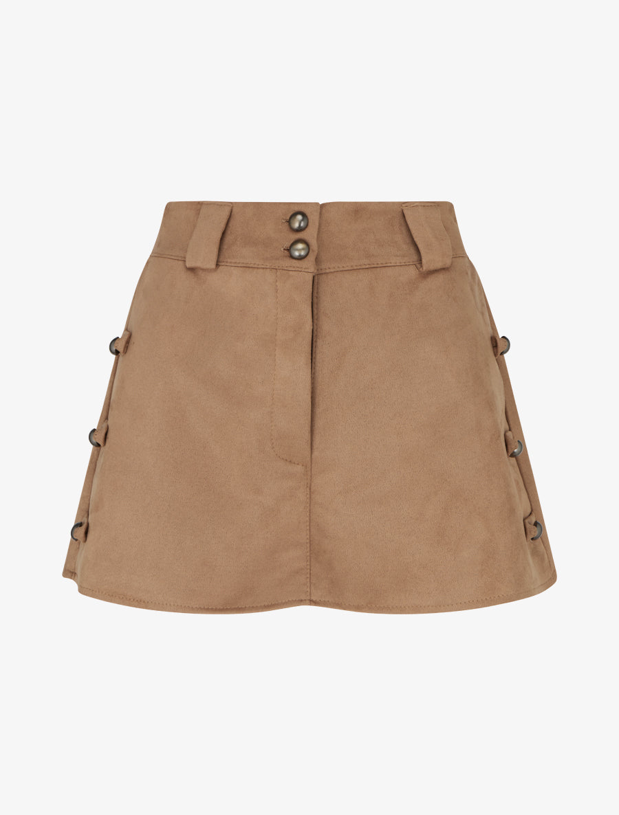 Short en suédine en trompe l&