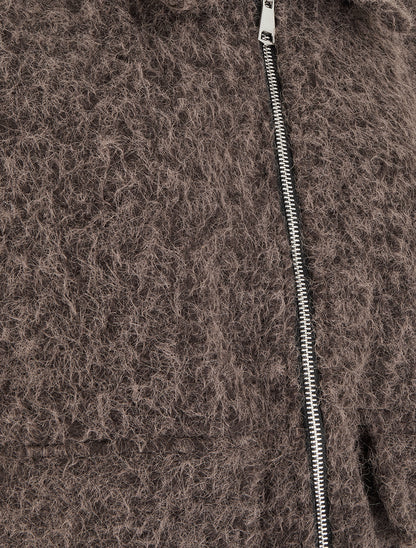 Veste coupe boule duveuteuse - Marron - 3